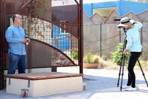 Cultural Ecologist Joaquin Murrieta-Saldivar and videographer Sandra Westdahl from Arizona Public Media.