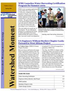 2009 Spring WMG Newsletter cover