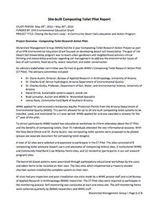 Site‐built Composting Toilet Pilot Report cover