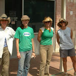 2006: WMG receives first grant to develop six water-harvesting demonstration sites in Tucson and Lisa Shipek becomes Executive Director (2nd from left). Working at Ward 3 Council office to complete rain gardens