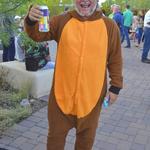 Joaquin poses as a beaver holding one of Tucson's local beers!