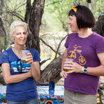 Docent Brenda chatting with Summer.