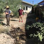 "Thanks to the generosity of some volunteers I met on prior Co-op Workshops, I have a good start to a basin today! Brian and Marty came by to help me strategize, and dig." - Paula R.