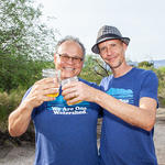 Joaquin and Catlow raise a glass!