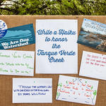 We encouraged people to write haiku in honor of the Tanque Verde Creek.
