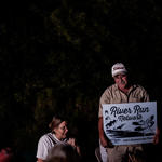A River Run Network member sporting his new yard sign