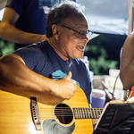Cultural Ecologist Joaquin Murrieta-Saldivar serenades the crowd.