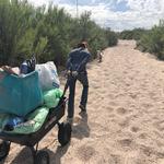 "We were in the Rillito on River and La Canada, which is where we do our daily walk with our dogs, where we are always overwhelmed by the amount of trash. It feels like we can never get ahead of it." - Hilary M. & Stephen A.