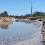 Rillito at Camino de la Tierra, photo of flow