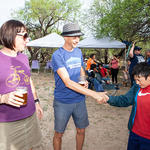 WMG volunteer Summer (left), with WMG's Policy & Technical Director Catlow Shipek (center) and her son Manny (right).