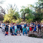 Tree pose among the trees in the Tanque Verde Wash