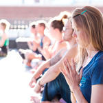 WMG's Iylea Olson, Project Manager and Designer, takes a moment to get centered.