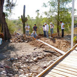 Rainwater pipe installation.