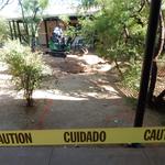 Hermosa Montessori School water harvesting project - excavating basins with small machine