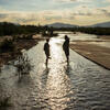 Wading in the Tanque Verde.